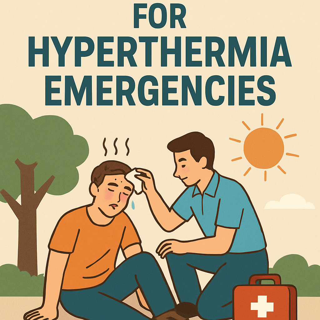 first aid for hyperthermia and heat strokes.
